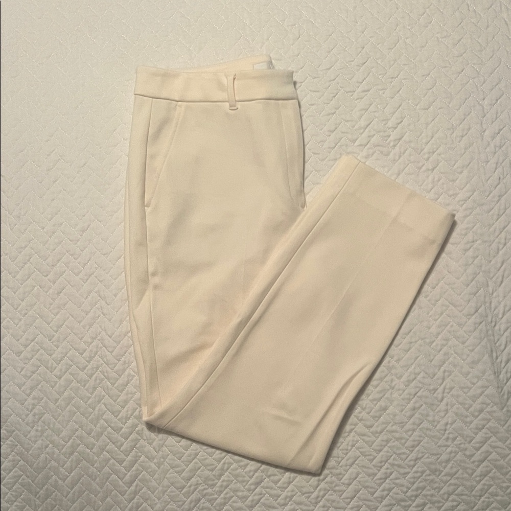 Elegant Cream Ankle Pants